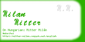 milan mitter business card